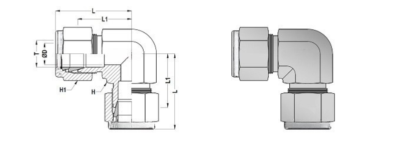 Pipe Gauge 90° Syphon Main View